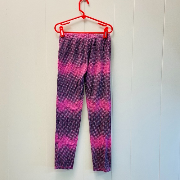 Gap Girl M 8 Pink and Gray Dotted Striped Leggings - Picture 7 of 12